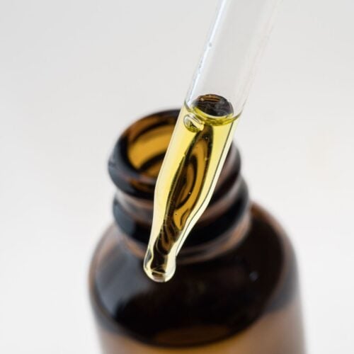 jojoba oil in a bottle