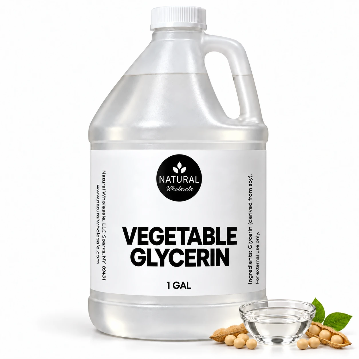 Vegetable glycerin gallon jug with soybeans_result