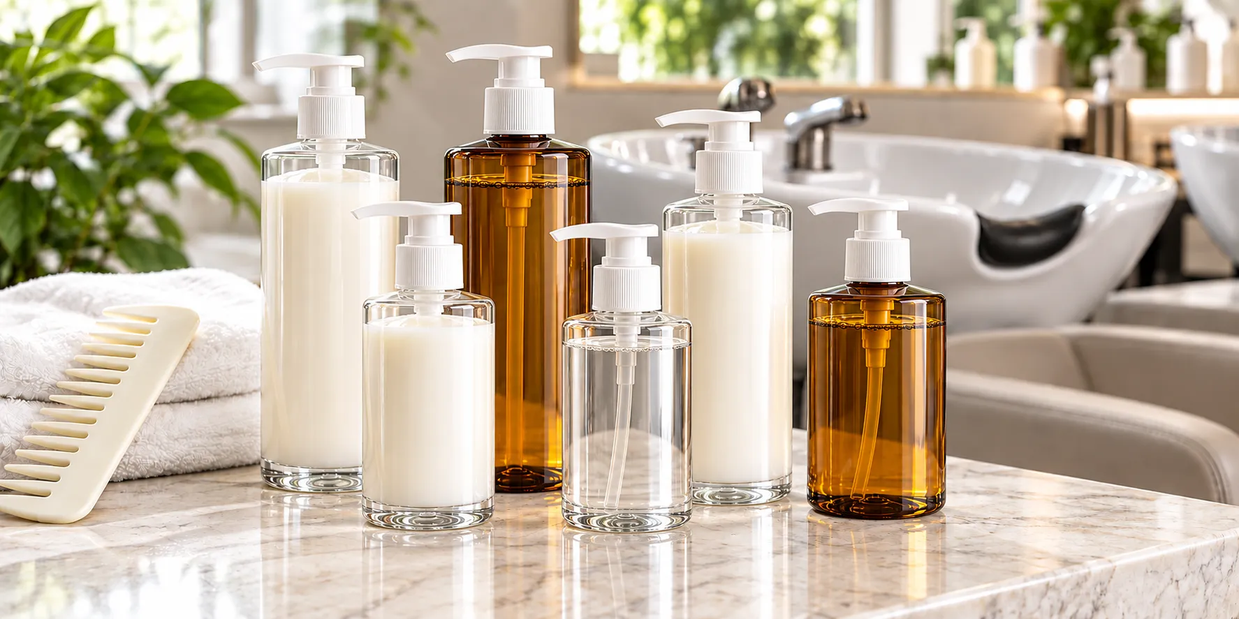 Shampoo and conditioner bases in a professional hair care setting