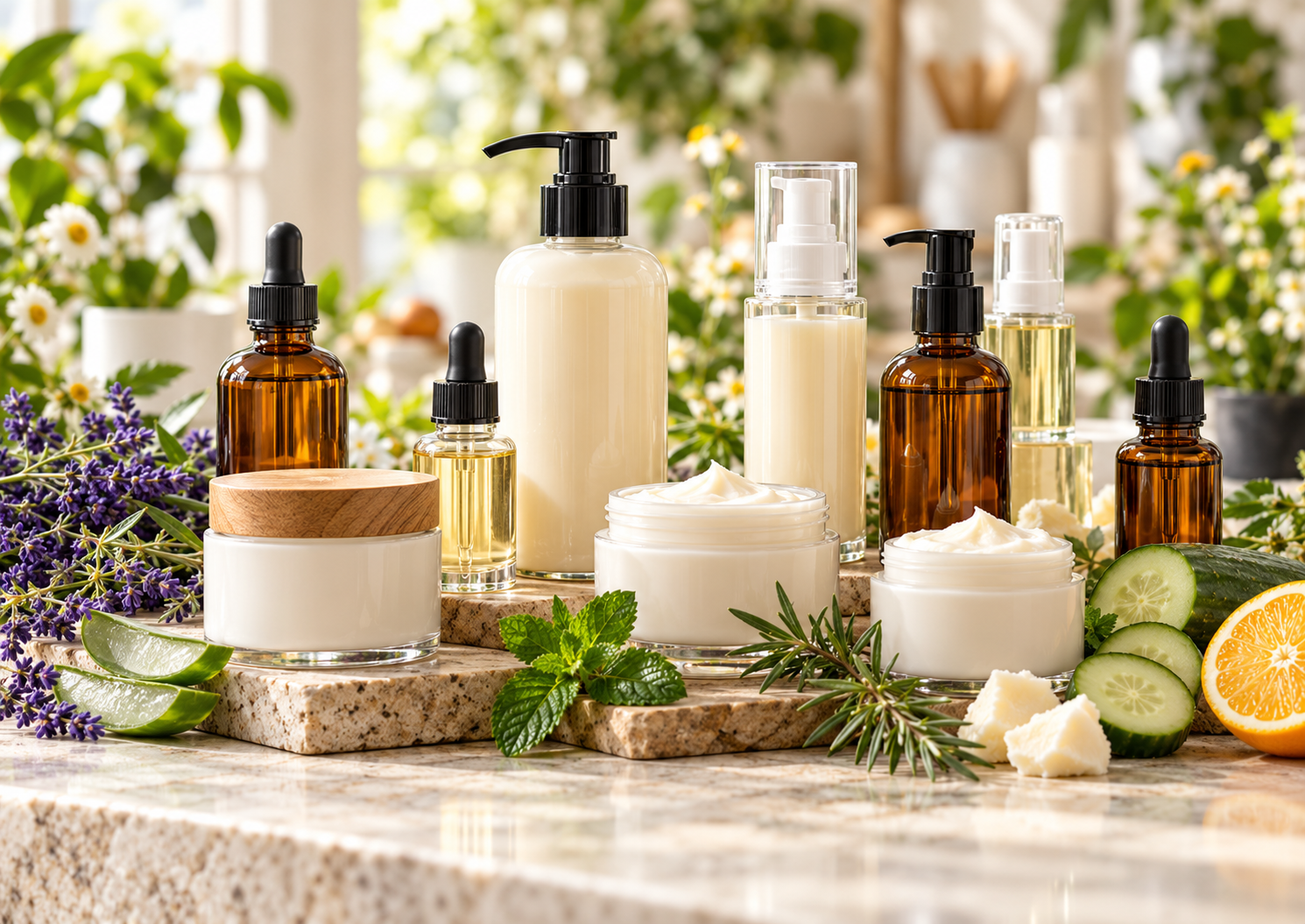 Natural Wholesale skincare bases and finished skincare product assortment